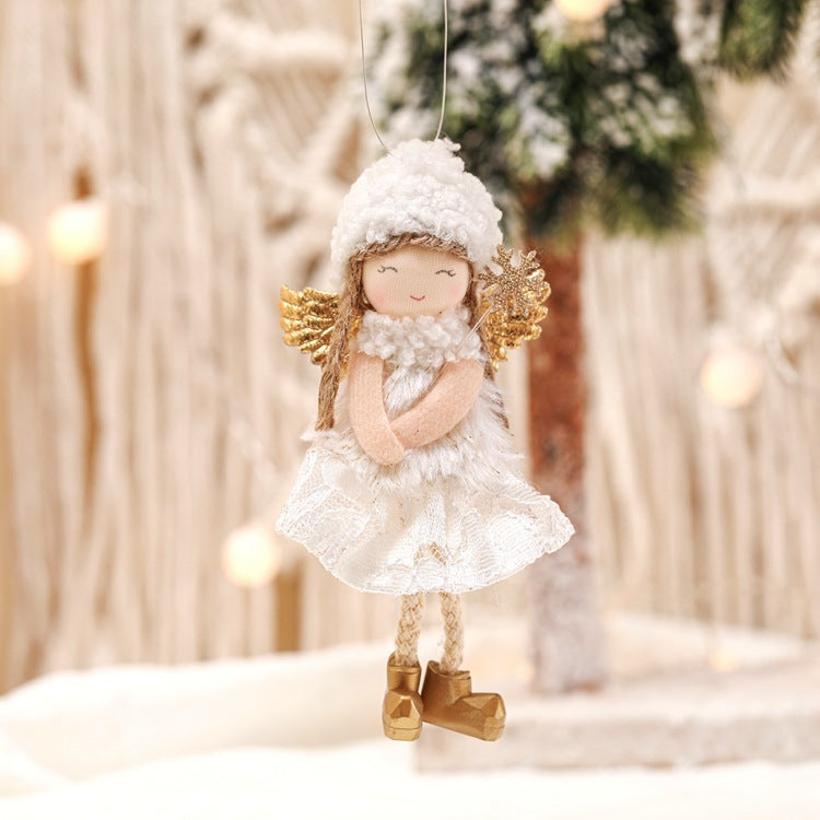 Christmas Lace Angel Doll Christmas Tree Small Pendant Lift Snowflake Girl Christmas Show Window Decorations Accessories Christmas Lace Angel Doll Christmas Tree Small Pendant Lift Snowflake Girl Christmas Show Window Decorations Accessories